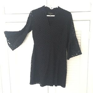 Banana Republic Navy Flutter Sleeve Dress